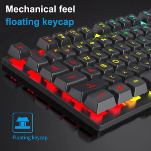 ゲーマー4in1コンボパックRGBUSB有線片手キーボードゲーミングマウスキーボードマウスコンボセット - Product Image 4