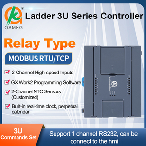 Oshangming Ladder Diagram PLC 8DI 8DO <strong>Relay</strong> Plc 2 Analog <strong>Input</strong> <strong>Output</strong> 0-10V 0-20mA with RS485 Lan Modbus Rtu /TCP for Industry