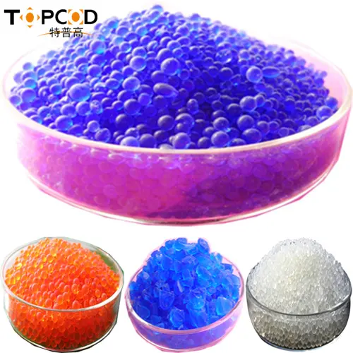Perles de gel de silice ou sac en vrac de 25kg en gros 1-3 2-4 3-5mm blanc Orange bleu matière première déshydratant agent auxiliaire chimique