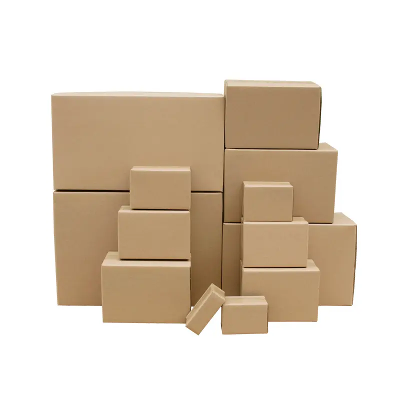 Cajas de envío de cartón corrugado para zapatos de papel Kraft cuadrado bajo Moq en stock