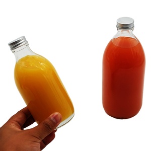 カスタマイズ可能なサポートOEMガラスジューサーボトル330ml500mlココナッツオイルジュース飲料ドリンクROPPキャップ付きの再利用可能なコーヒーカップ - Product Image 1