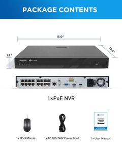 4COVR 16通道4K H.265网络录像机5MP/6MP/8MP/12MP IP摄像机输入16CH 4K POE NVR 2 SATA端口20tb录制 - Product Image 3