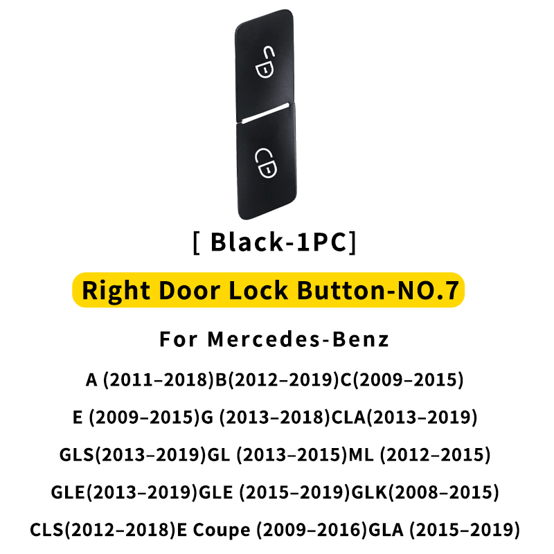 Bouton de verrouillage de porte droit (noir)