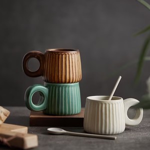 Lメーカー新手作り北欧スタイルレトロなマグカップコーヒーセラミックカップ