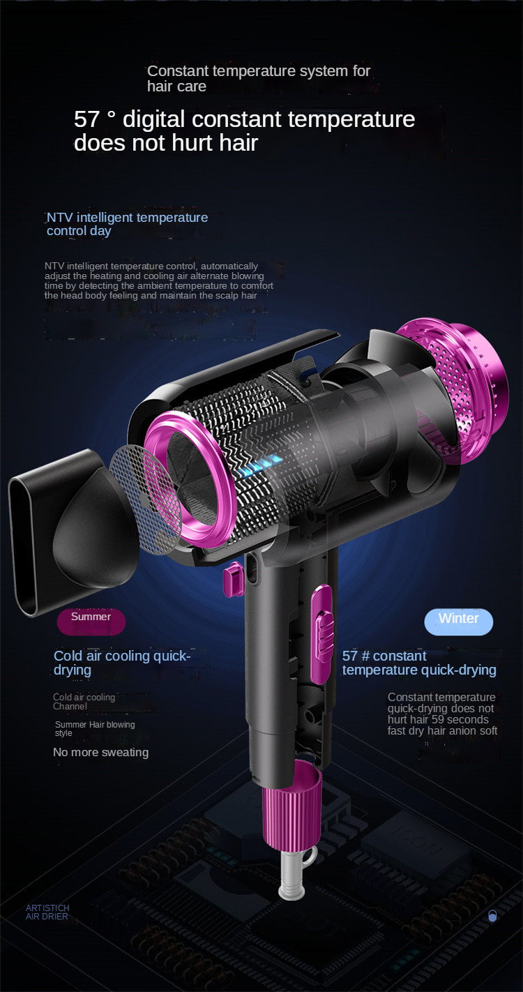 Source factory salon negative ion hair dryer 1200W high-power hot and cold Professional hair dryer home travel drop shipping