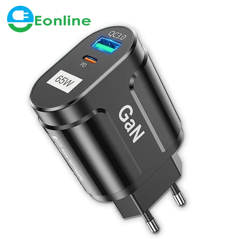 EONLINE GaN 65W Charger Tablet Laptop Fast Charger Type C PD Quick Charger Korean Specification Plugs Adapter For iPhone Samsung