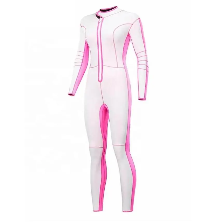 Wetsuit Mulheres 3mm hot pink Spearfishing Triathlon Front zipper Mergulho Wetsuit surf aquecido