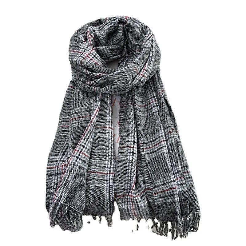 Cómodo viaje fiesta mujer suave Plaid chica gran regalo calidez engrosada Otoño Invierno chal bufanda