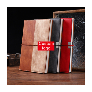 2024 taccuini in similpelle personalizzati A5 con fascia elastica Logo personalizzato Deboss blocco note con copertina rigida con carte tascabili Agenda - Product Image 1