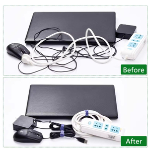Cinta adhesiva de gancho y bucle de nailon de poliéster con cable ajustable para gestión de cables coloridos - Product Image 5