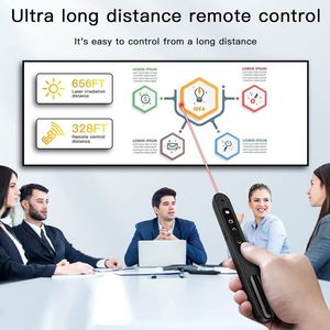USB Wiederauf ladbarer 2.4G PPT Fernbedienung Flipping Pen Grüner Laserpointer für Office Teaching Projection Leistungs starker Akku
