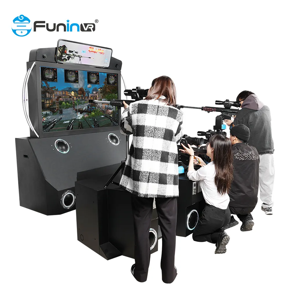 Peralatan Game Menembak Realitas Virtual 4 Pemain Ar Sniper Game Arcade Shooting Game Machine