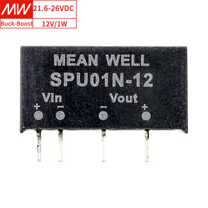 MEAN WELL SPU01N-12, High Eff. 81%, 21.6-26.4VDC <strong>Input</strong>, 12V <strong>Output</strong>, Compact 1W SIP <strong>DC</strong>-<strong>DC</strong> Converter, Telecom, Industrial Use - Product Image 1