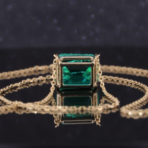 Starsgem 14k sarı altın ayarı zümrüt kesim 8*10 lab oluşturulan kolombiyalı zümrüt kolye zincir kolye kadınlar için güzel takı - Product Image 4