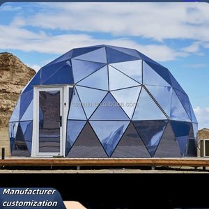 Tenda Hotel Mewah Modern Diameter 6m Kubah Kaca Sarang Lebah Kayu Lapis Ganda Penutup PVC Rangka Aluminium Kain untuk Luar Ruangan - Product Image 3