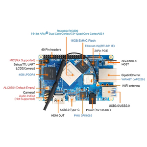 Orange PI 4b 4 G16G EMMC Flash Rockchip RK3399 Dual-Core Quad-Core Cortex Single Board Unterstützung Android,Ubuntu,Debian OS - Product Image 3
