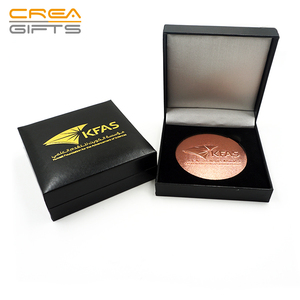 High Quality Custom 2D Embossed Metal Souvenir Challenge Award Antique <strong>Coin</strong> with Printing PU Leather Gift <strong>Box</strong> for Events - Product Image 3
