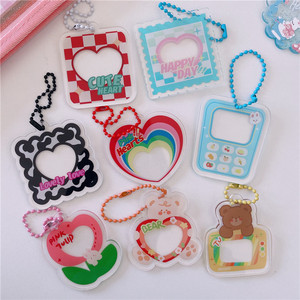 No <strong>Minimum</strong> Acrylic Pc Holders <strong>Customize</strong> Acrylic Photo Card Holder <strong>Keychains</strong> with Ball Chain - Product Image 6