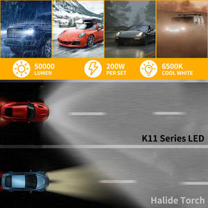 תאורה אוטומטית מערכת רכב Led פנס 200w 50000lm גבוהה כוח H8 H9 H7 9005 H11 H4 Led פנס הנורה