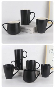แก้วกาแฟเซรามิกเคลือบสีดำและเครื่องล้างจานปลอดภัยถ้วยใส่นมสำหรับอาหารเช้ากาแฟแบบเรียบง่ายหลากสี - Product Image 4