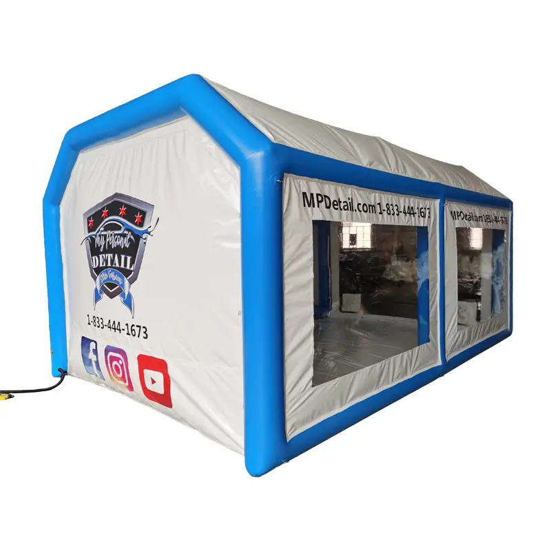 באיכות גבוהה לבן & כחול אטום מבנה מתנפח סדנת רכב חניה אוהל