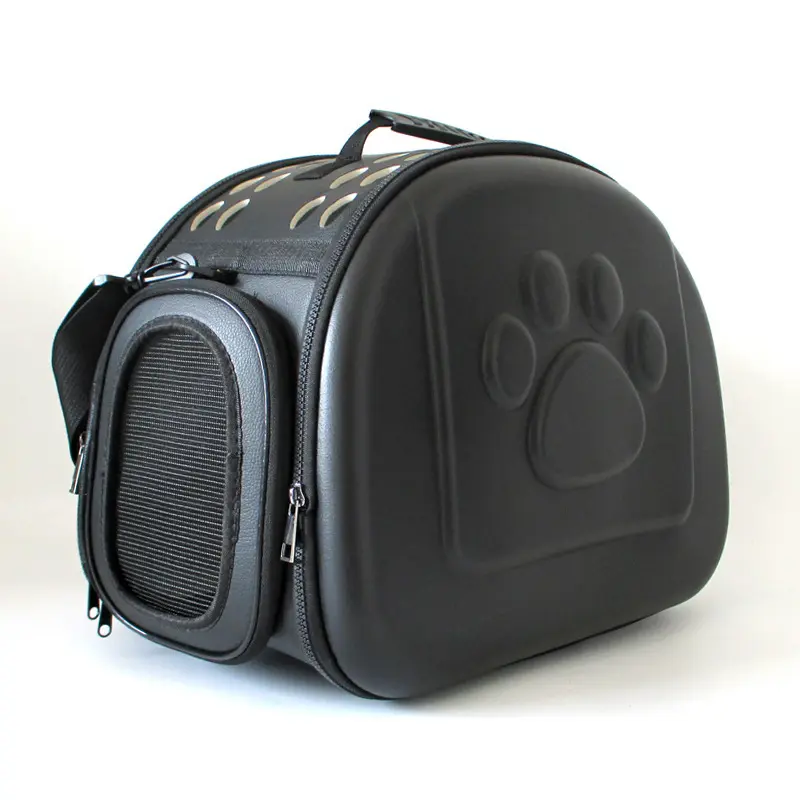 Borsa per gatti blu EVA portatile pieghevole con lati morbidi per trasportino da viaggio per animali domestici nuova di fabbrica con Design poroso per finestre in rete