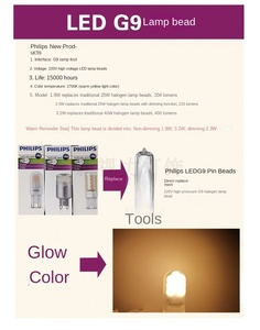 หลอดไฟ LED Philips G9 220V1.8W3.2W PIN 2.7วัตต์ปรับได้แหล่งกำเนิดแสงสว่างมากประหยัดพลังงานขนาดเล็ก - Product Image 3
