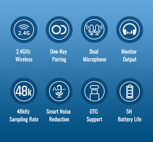 For TAKSTAR V1 2.4G Small Lavalier Wireless Microphone <strong>Kit</strong> for Live Broadcasting Interview Recording &amp; Speech for Vlogging - Product Image 2