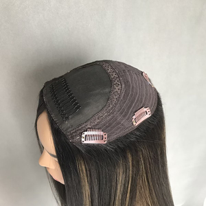 Toptan vurgulamak renk kadınlar Toppers 100% doğal ham atkı tabanı ile işlenmemiş insan saçı Hairpieces ipek üst Topper kadınlar için