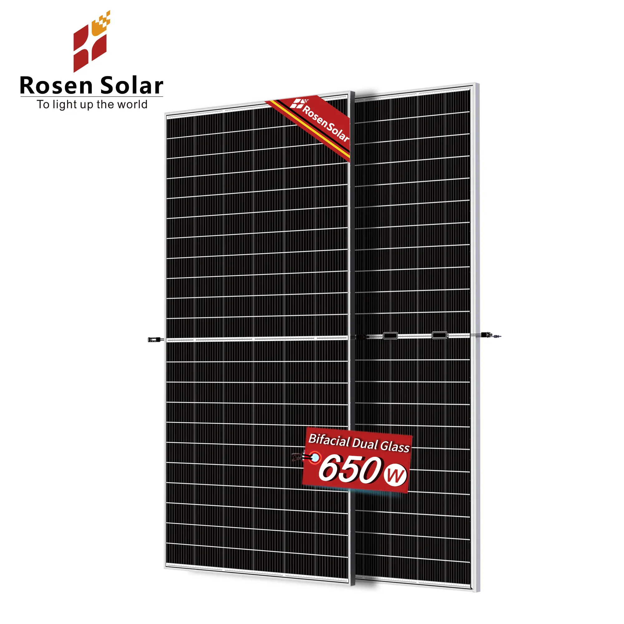 500 bifacciale ad alta potenza W 550W 600W 650W 700W pannelli solari fotovoltaici Mono per la casa solare PV sistemi di energia