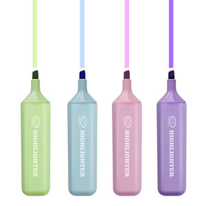 KHY 4colors Water-based Multi-color Single <strong>Chisel</strong> <strong>Tip</strong> Pastel <strong>Highlighter</strong> Pen <strong>Marker</strong> with logo Glitter <strong>Highlighter</strong> Pen Set - Product Image 2