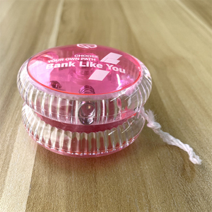 Özel tasarım UV baskı plastik şeffaf pembe mavi rulman duyarlı Yo Yo topu Led Flashin Toy oyuncak - Product Image 4
