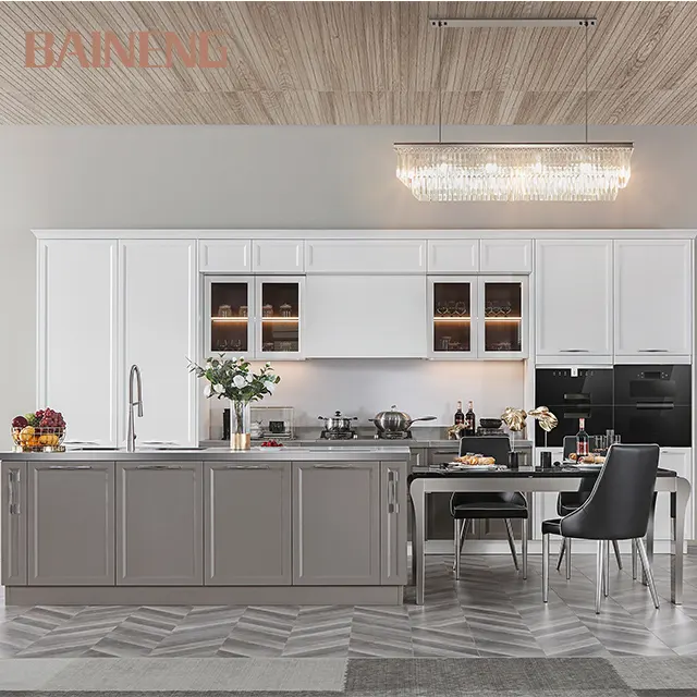 Yeni model paslanmaz çelik mutfak dolabı modern tasarımlar