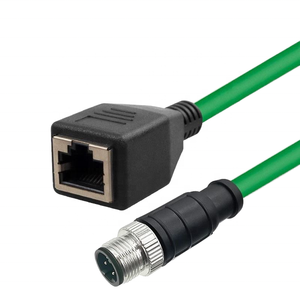 IP67 M12 X kode 8 Pin Male ke RJ45 CAT6/CAT6A/CAT5e kabel pemrograman PLC kontrol industri berpelindung-40 ~ + 70 bersertifikat CE - Product Image 6