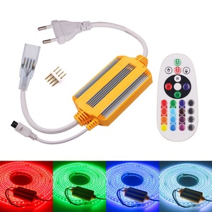 100米发光二极管RGB ip65遥控DMX crismas防水柔性DMX 220V RGB条形灯