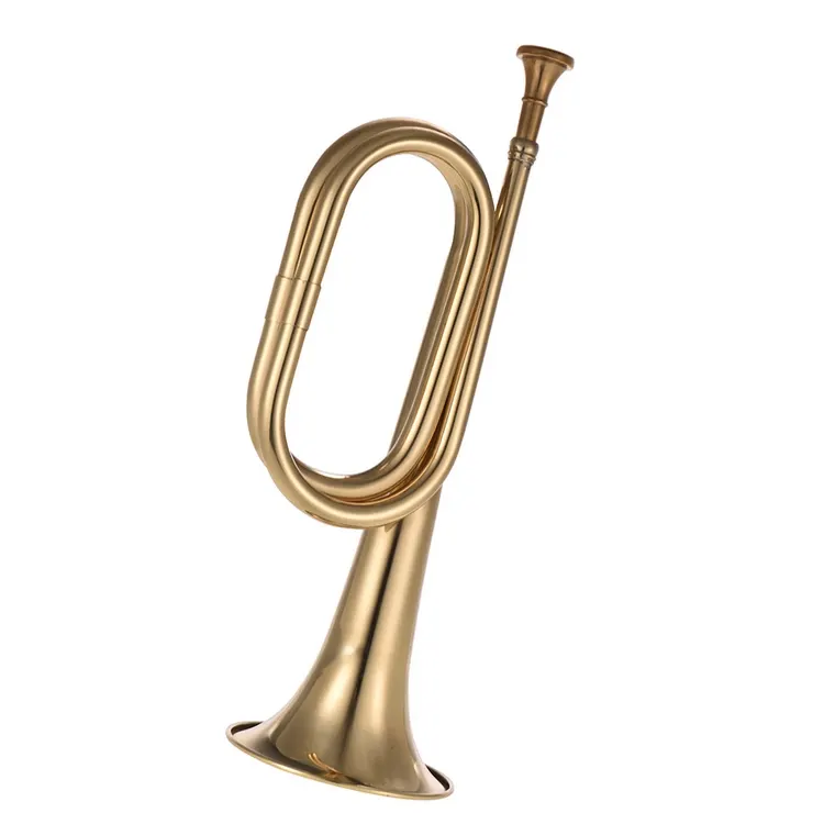 Bugle Call Trompeta Cuerno de Caballería de latón con boquilla para orquesta de Caballería de banda escolar