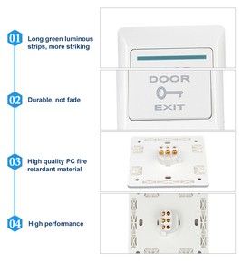 Vians TK ML White Plastic Door Exit <strong>Push</strong> <strong>Button</strong> Output 3A Max Door Access <strong>Control</strong> <strong>System</strong> - Product Image 4