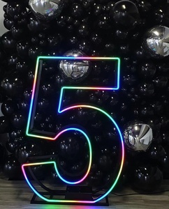 LED olay büyük Metal markiz ışık 4ft RGB neon doğum günü düğün parti up çerçeve mektup numaraları için dekorasyon - Product Image 2