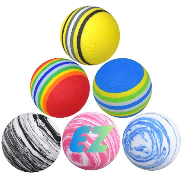 VENTE EN GROS Balle de golf arc-en-ciel 42MM Éponge Jouet de sport pour enfants Balle de pratique intérieure pour la pratique du golf