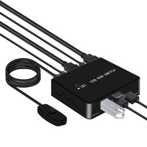 Justlink 4K60Hz USB2.0 KVM开关HDMI2.0 2X1 2合1台式控制器ABS材料键盘和鼠标切换器 - Product Image 1