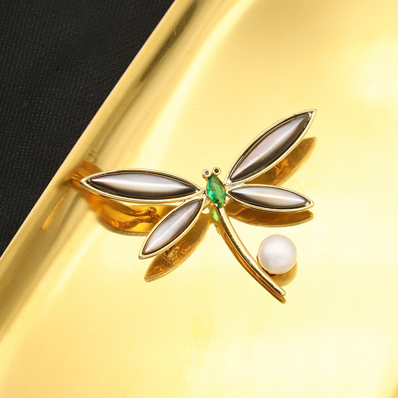 GO0412-24 Spilla Libellula Nera