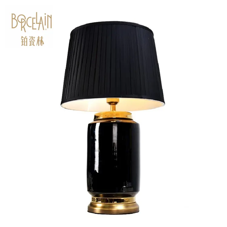 Prachtige Luxe Hotel Decoratie Tafel Keramische Zwarte Lamp