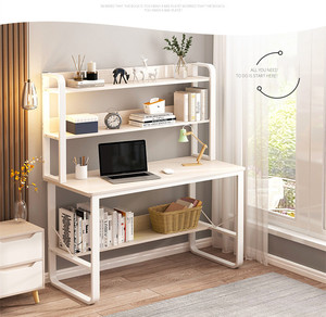 Modern <strong>Simple</strong> Furniture Office <strong>Desk</strong> with Bookshelf Wooden Laptop <strong>Computer</strong> <strong>Desk</strong> Large Study Learning <strong>Computer</strong> Table - Product Image 2