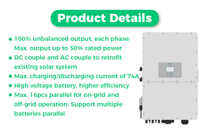 欧盟库存Deye 30Kw 50Kw高压工业混合逆变器<span class=keywords><strong>Sun</strong></span>- 25/30/40/50K-Sg01Hp3-Eu-Bm4 Deye太阳能电源逆变器