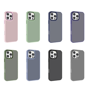 マット半透明のつや消しアルミボタン金属カメラ保護モバイルバックカバーiPhone用サムスンスキンフィール携帯ケース - Product Image 1