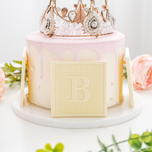 Nghệ tây hình vuông Tên dập nổi bảng chữ cái chữ cái Acrylic Cookie cutter và embosser cho fondant và bảng chữ cái Cookie - Product Image 5