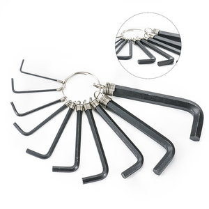 10 adet siyah finish kısa uzun kol hex anahtar tamir el alet takımı takımı hex anahtar anahtarlık yüzük allen anahtarı alyan anahtarı takımı - Product Image 1