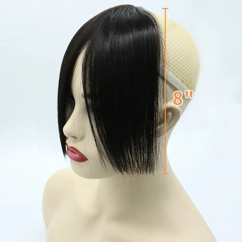 Wholesale clip in air bang hair extensions side hand-made natural 100% human hair bangs fringe for women