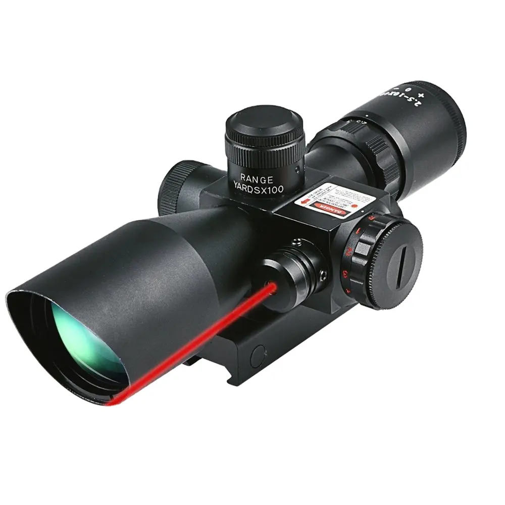 SPINA OPTICS 2.5-10X40 mirino ottico tattico da caccia rosso verde illuminato con cannocchiale Laser rosso