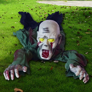 新しいクロスボーダーいたずらおもちゃハロウィーンデコレーションハゲ頭血まみれ顔に登る秘密の部屋シーンレイアウト小道具 - Product Image 1